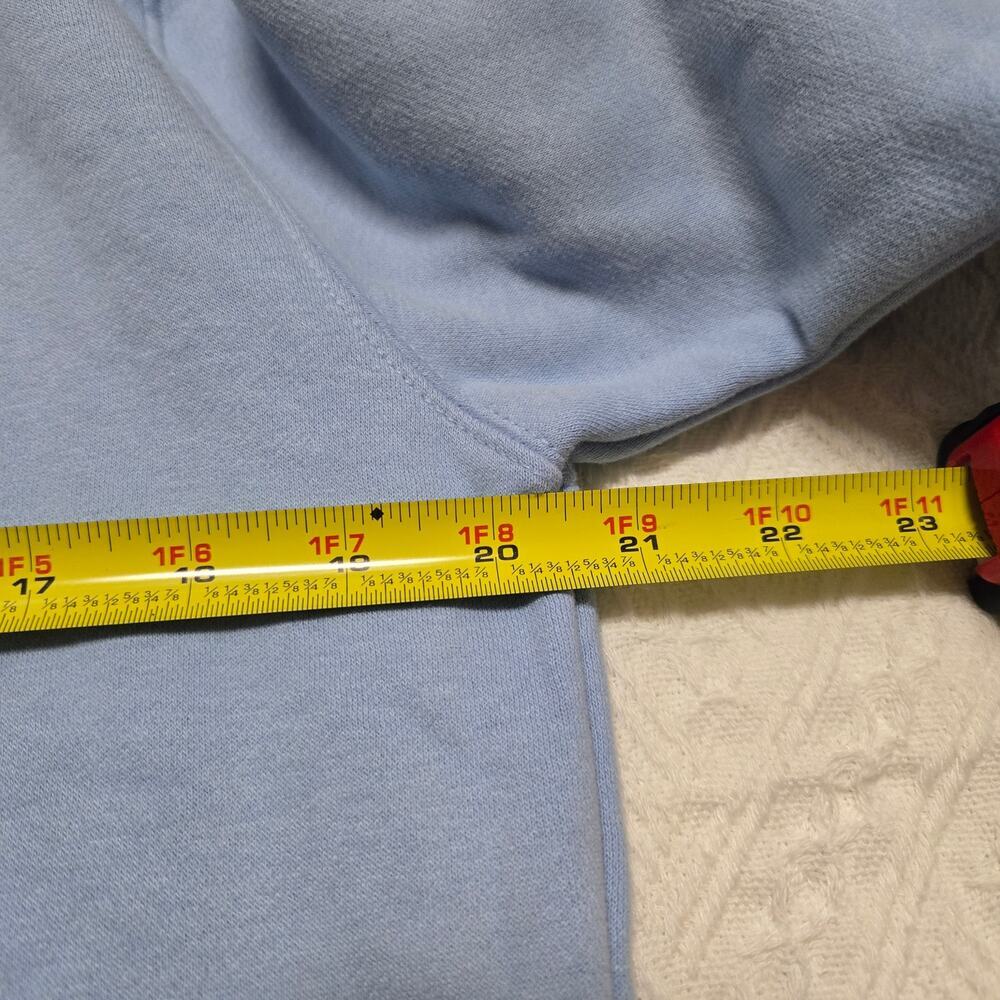Denim & Flower Blue Crewneck Sweatshirt Baby Blue Coastal Preppy - Picture 4 of 6